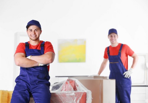 House movers helping a Fulham home move with boxes and furniture