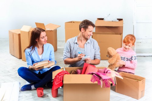 Local packing team preparing items in a Fulham property
