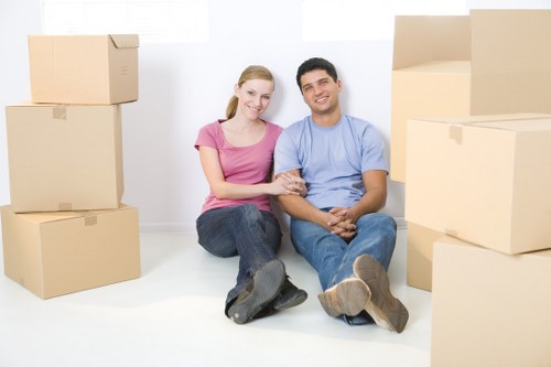 Furniture loading into a moving truck in Fulham