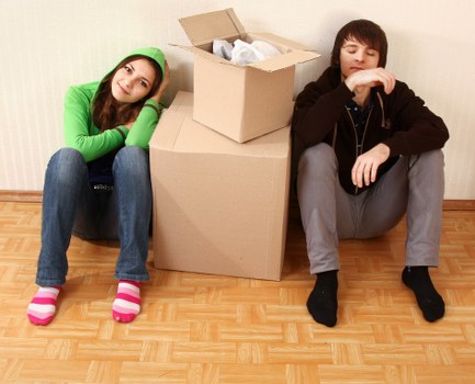 Packed household boxes ready for a Fulham home move