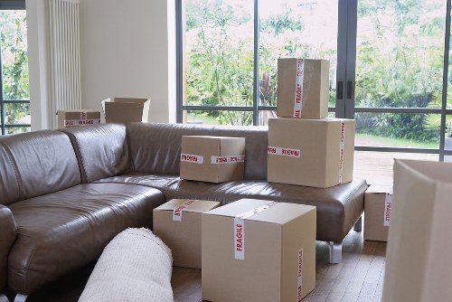 Prepared boxes and household items for a Fulham move